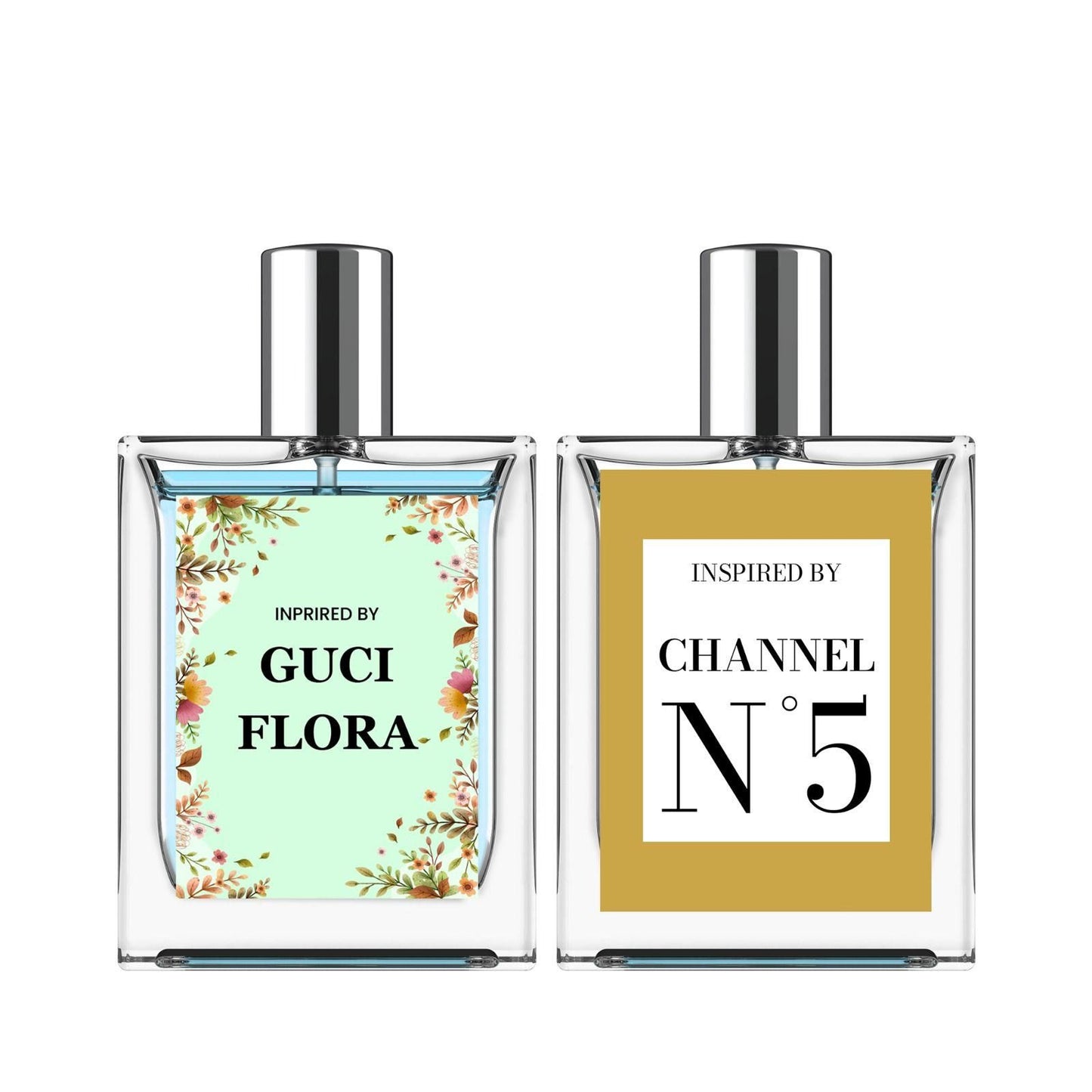 Inspired By Gucci Flora & Chanel N°5 Eau De Parfum 50ml Pack of 2