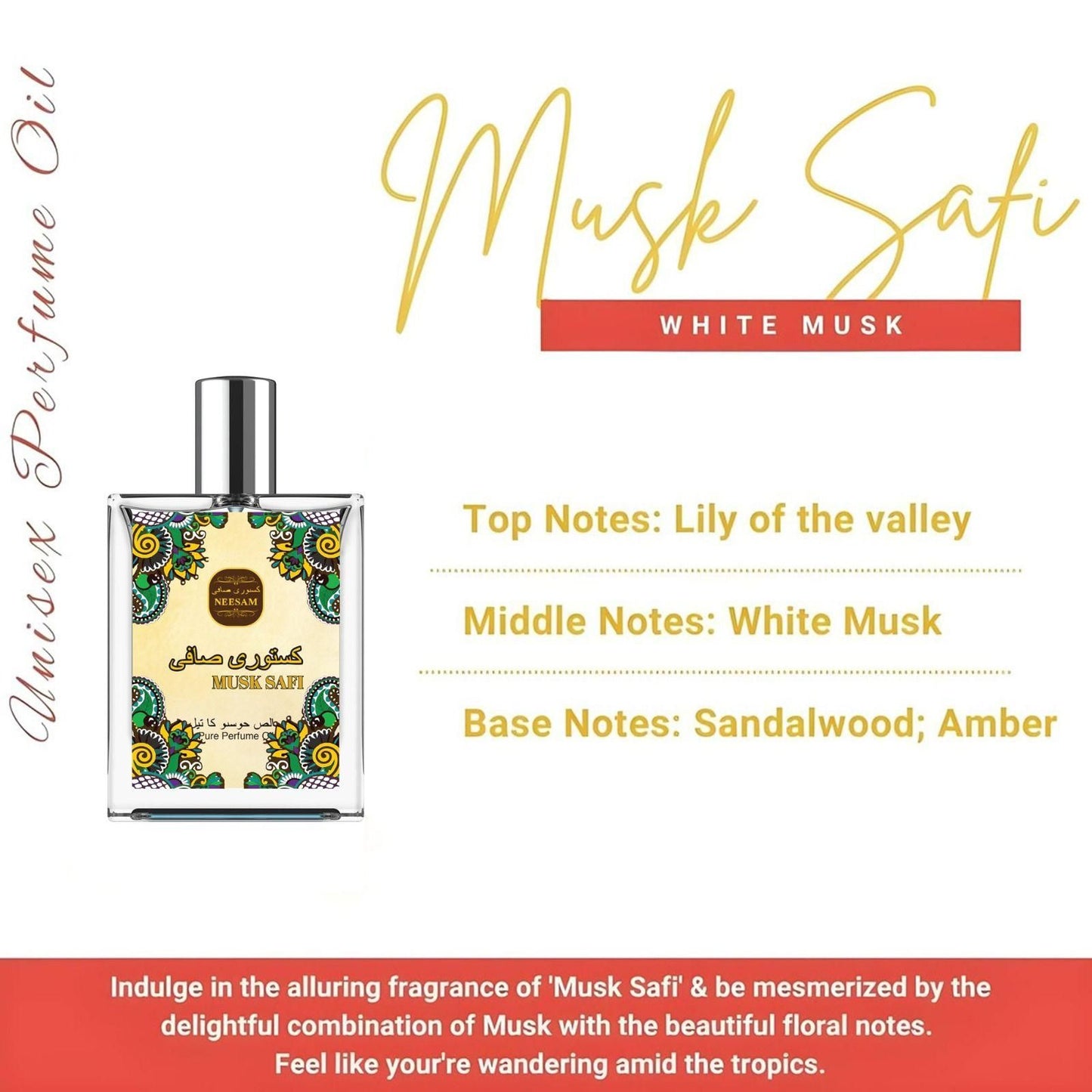 🌿 Musk Safi Pure Perfume Oil – 50ML (Pack of 2)