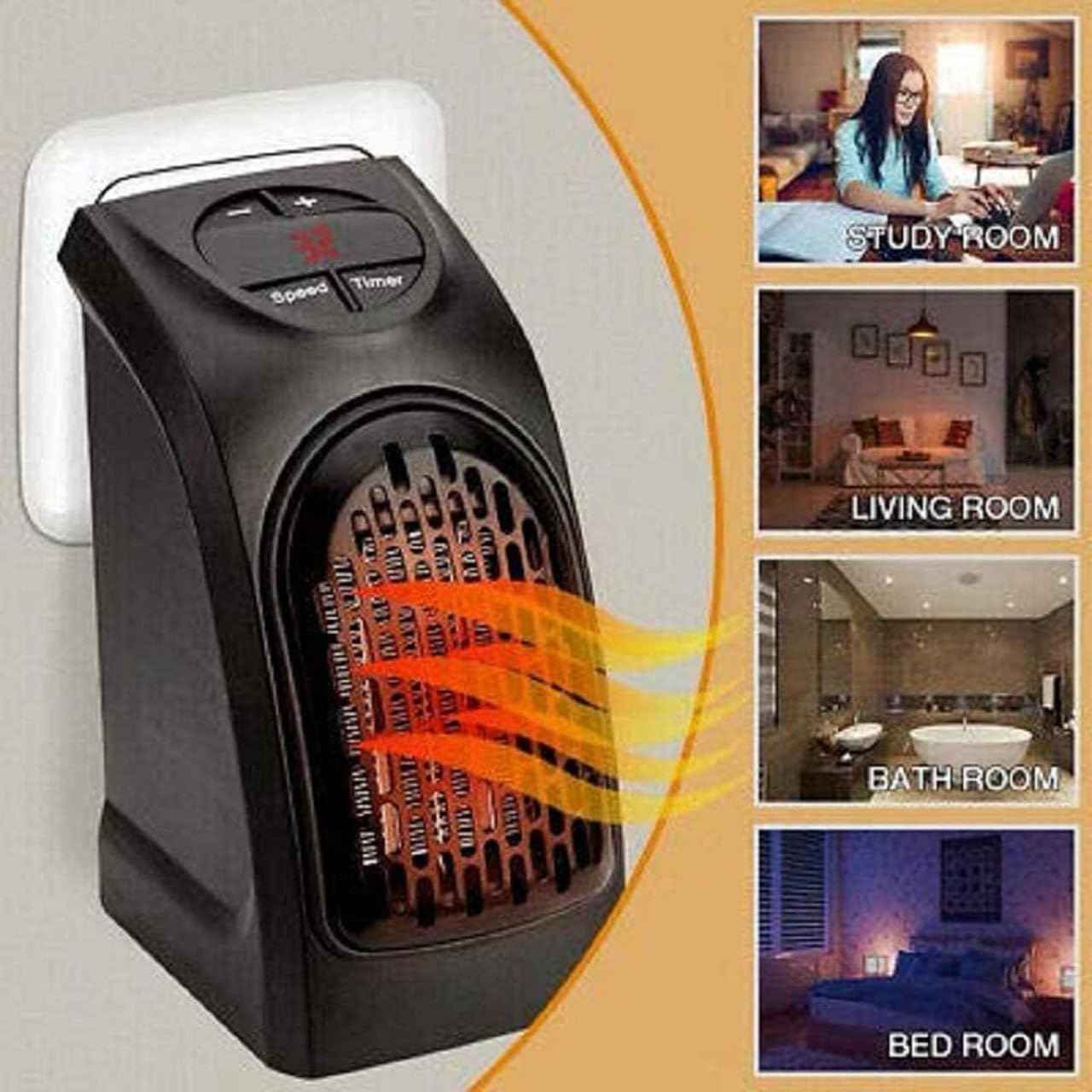 Portable Wall Heater Warmer - 400 Watts