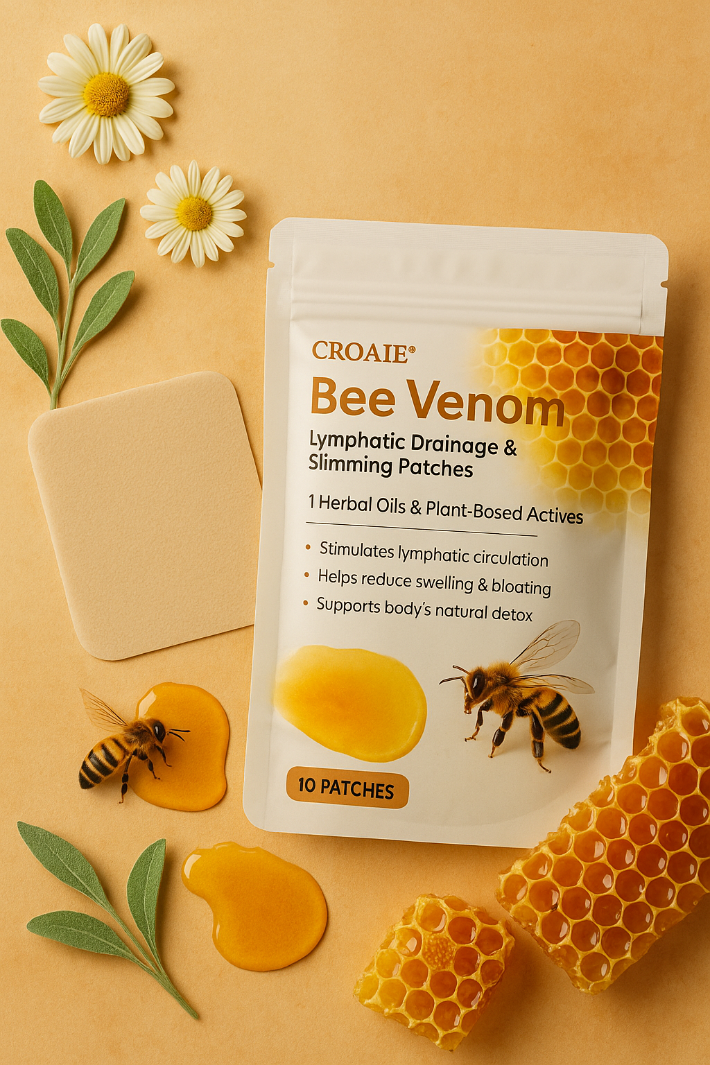 Bee Venom Lymphatic Drainage & Sliming Patches (10 Patches)